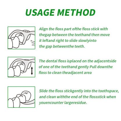 50/100/150/300/600pcs - Refreshing Mint Floss Stick - Clean and Cleanse Between Teeth with One Piece