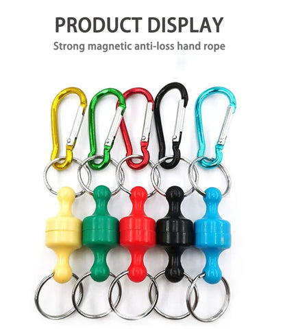 Magnetic fishing anti-loss rope carp fishing tools accessories Outdoor fishing goods quick-release strongagnetic portable buckle