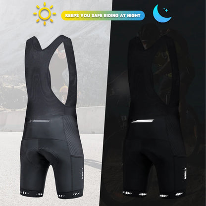 X-TIGER Men's Cycling Bike Bib Short with Phone Pockets 5D Padded Shockproof Breathable Quick-Dry Biking Bicycle Bib Tights