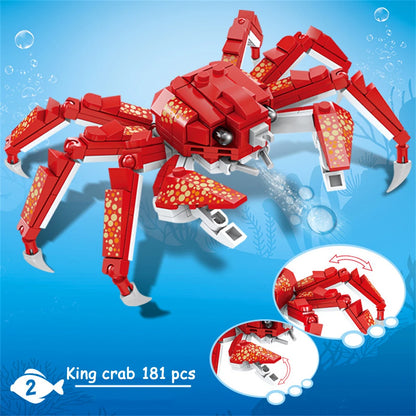 Knew Built Mantis Shrimp Ocean Animal Building Block Toy 199pcs Bricks, Includes 176pcs Shark, Ocpus Sea Creatures Gift for Kids