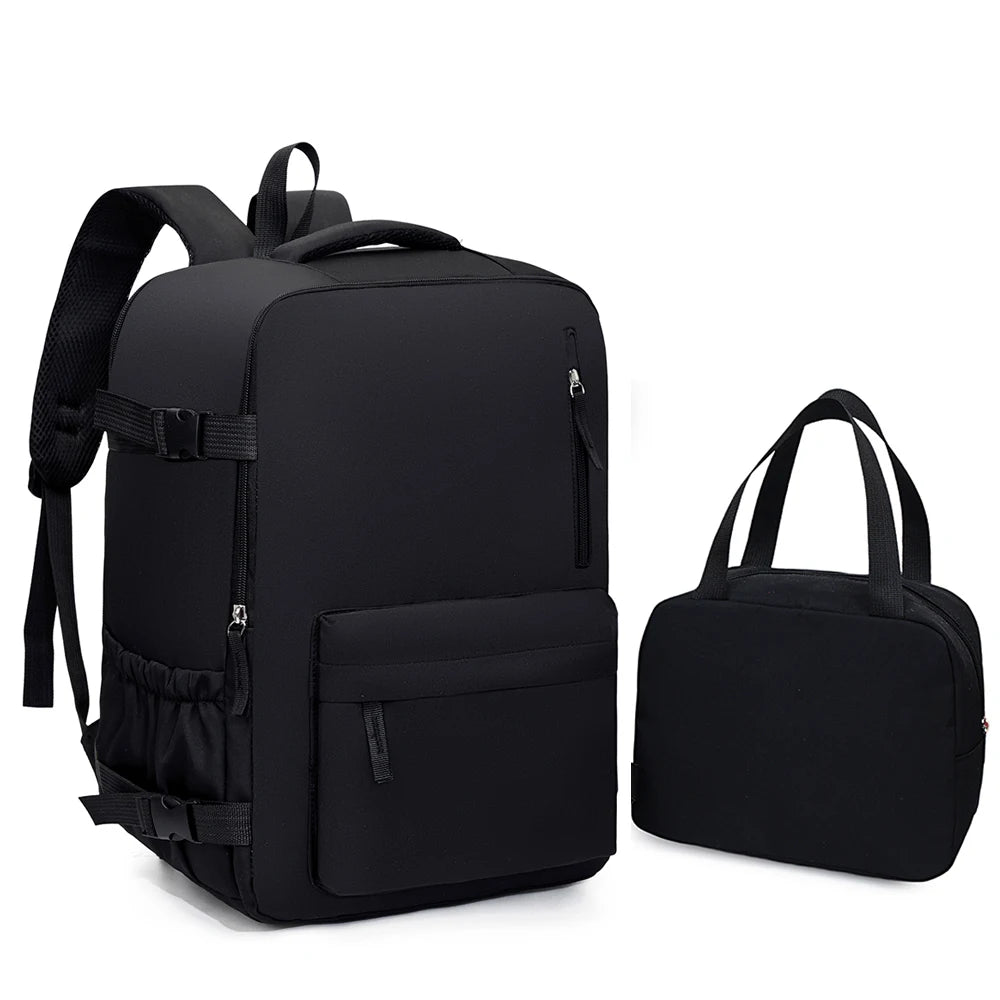 2-Piece 40×30×20cm 180 °   Full Opening Backpack Set, Large Carry-On with Tote Bag for Travel, Business, School & Daily Commuting
