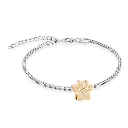 Cremation Jewelry Stainless Steel Adjustable Bangle Memorial Paw Print  Bracelets Ash Holder for Pet Keepsake Jewelry