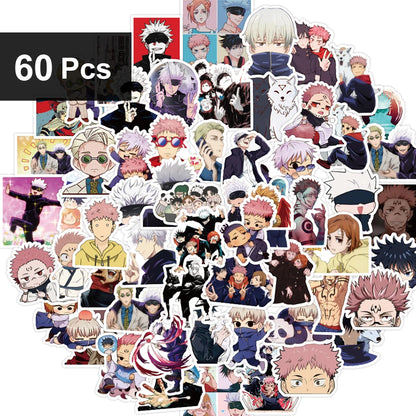 30/60/180pcs Cartoon Jujutsu Kaisen Stickers Cute Decals Toy Stationery Guitar Phone Bicycle Laptop Luggage Car Graffiti Kids