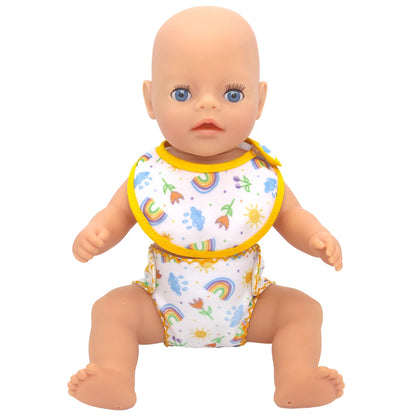 2pcs Doll Diapers Doll Underwear for 14-18 Inch Baby Dolls and Other Similar Dolls 43cm Baby Born Doll Underwear Doll Bibs