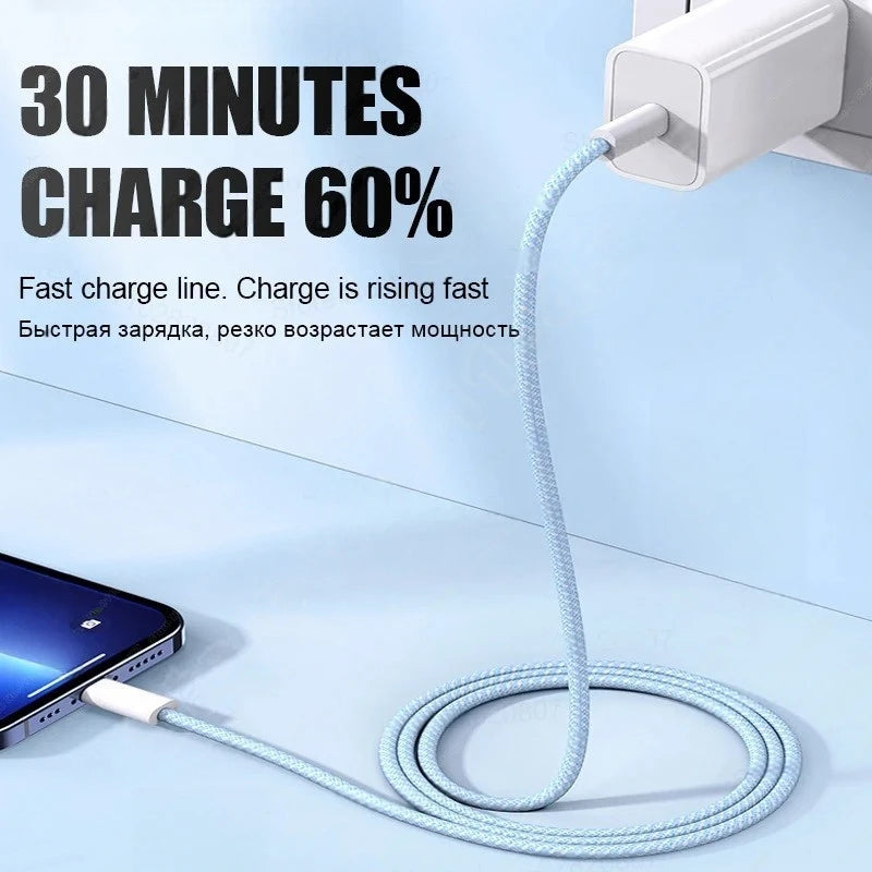 PD 35W Fast Charger For iPhone 11 12 13 14 15 Pro Max Fast Charging Cable For iPhone 15 Plus USB Type C Data Line Phone Charger