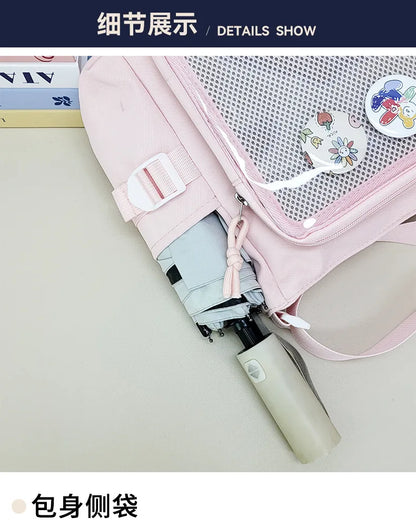 College Style Crossbody Bag with Large Capacity for Class Book Carrying Mailman Bag for Girls Casual Shoulder Crossbody Bag