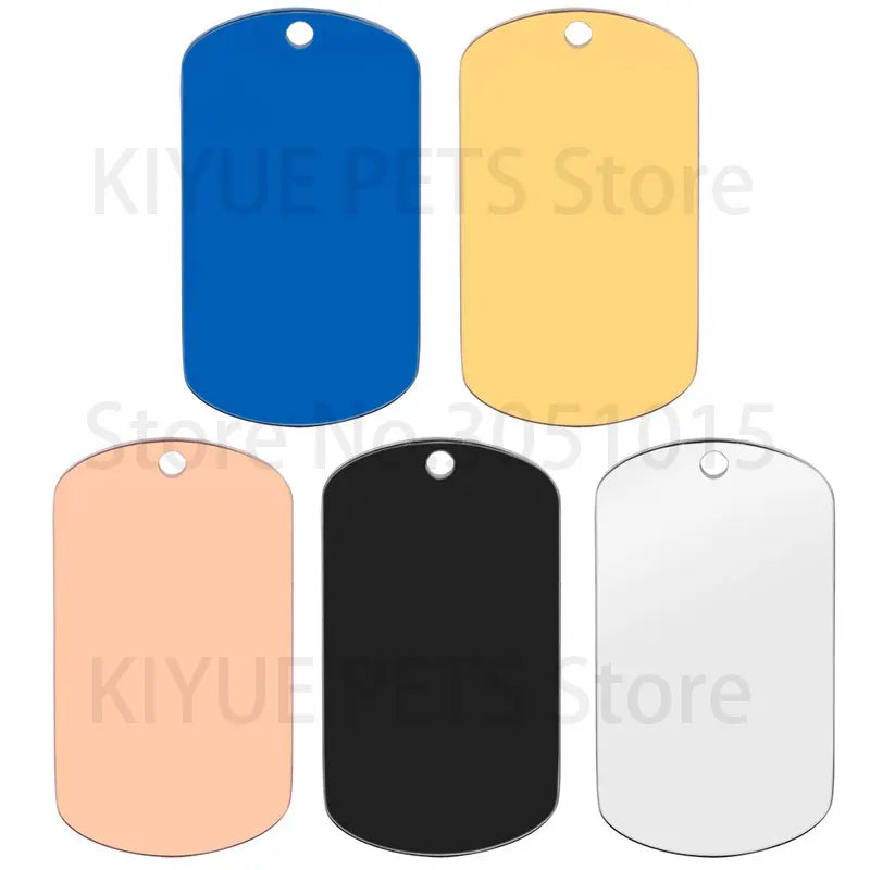 10 Pcs Blank ID Tag Stainless Steel Military  Name Plate Keychain For DIY Accessories Custom Logo Name Women Men Keychain Ring