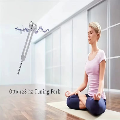Miwayer 128Hz Tuning Fork for Sound Therapy Stress Reduction Otoacoustic Emission Testing and Ear (Mallet&Wrench Include)