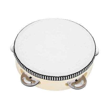 6inch Handheld Tambourine Metal Jingles Percussion Drum for KTV Party Games Handheld Musical Instrument
