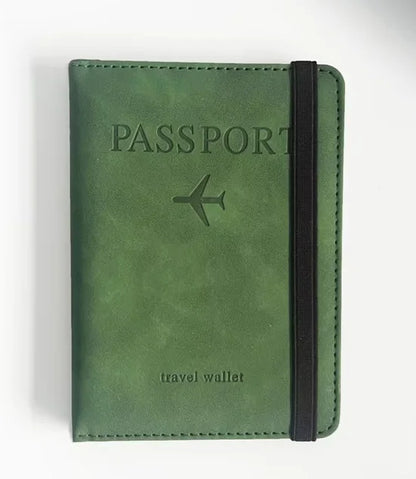Women Men RFID Vintage Business Passport Covers Holder Multi-Function ID Bank Card PU Leather Wallet Case Travel Accessories