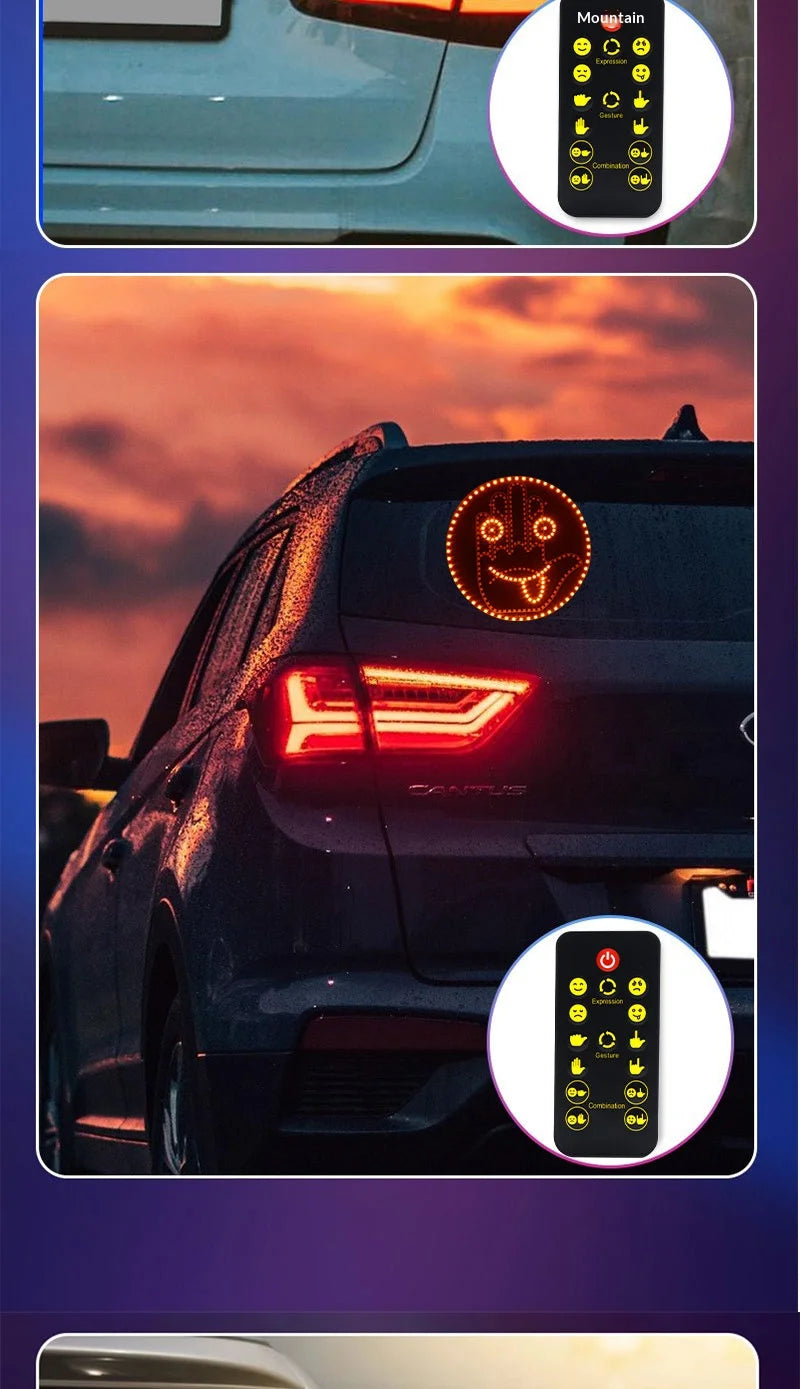 LED Hand Gesture Sign Middle Finger Sign Warning Brake Light Creative Fun Three Models Gesture Lamp Car Interior Rear Windshield