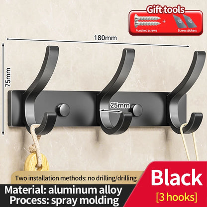 no drill Door Behind Hook Storage Wall Hanging Clothes Hanger Coat Hook Punch-free Bathroom Hanger Bedroom Organizer Storage Kit