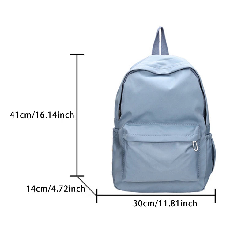 Lightweight Solid Color Backpack for High School Students Multifunctional Casual Bag School Travel Daily Use Simple Design