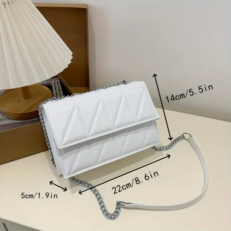 Women's fashion crossbody bag diamond check chain small square bag shoulder bag