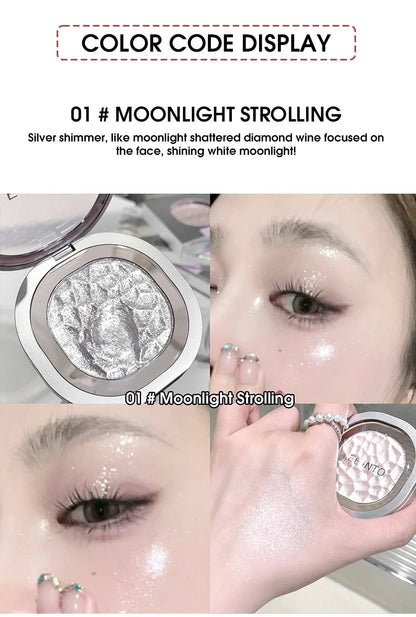 LEEINTO color-glowing high-gloss powder pearlescent powder brightens up the make-up eye shadow disc