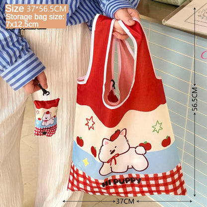 Cute Shopping Bag Large Capacity Supermarket Eco-Friendly Bag Foldable And Easy To Carry Bag Together