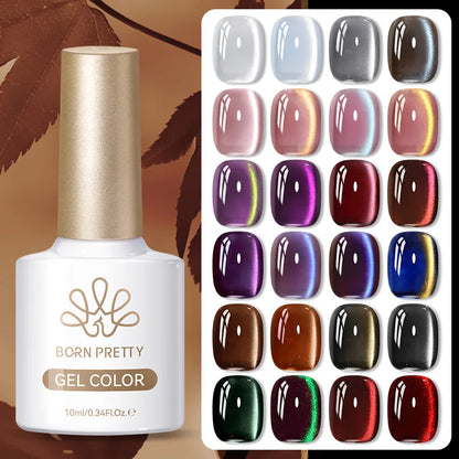 BORN PRETTY 10ml Brown Purple Black Red Cat Magnetic Gel Polish Manicure Soak Off UV Gel Nail Art Varnish Autunm Winter Nails