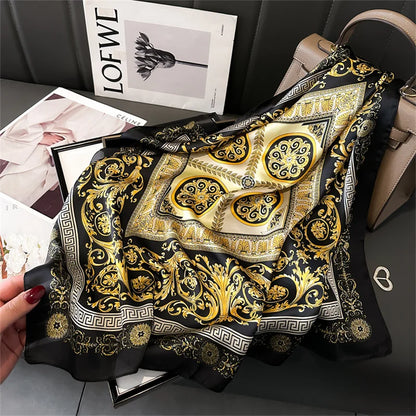 2025 New Fashion Luxury Printed Square Shawl Women 70x70cm Pashmina Silk Scarf Neck Headband Bandana
