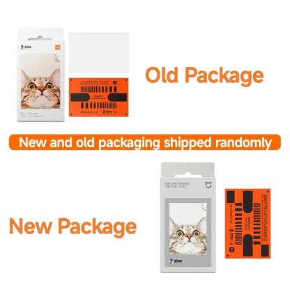 Original 100% Xiaomi ZINK Pocket Printer Paper Self-adhesive Photo Print 50pcs Sheets Xiaomi 3-inch Mini Pocket Photo Printer CN