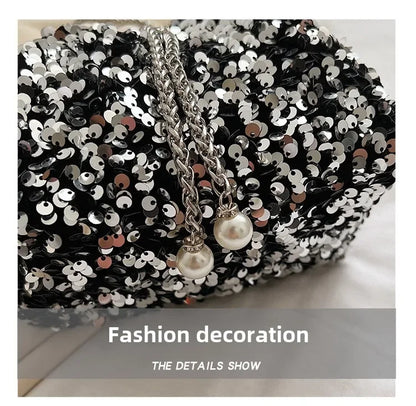 Crossbody Bags Sequin Women's New Korean Bucket Bag Bright Eyes Style Fashion Crossbody Dinner Single Shoulder Bags