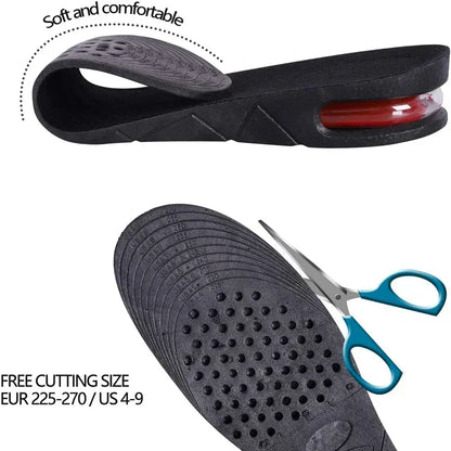 Adjustable Height Increase Insoles 3-9cm Air Shoe Cushion Insert Invisible Variable Insole for Men And Women Taller Support Pad