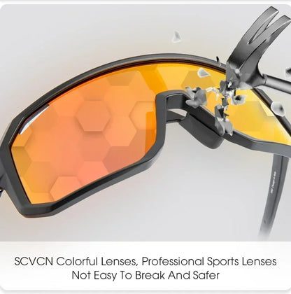 SCVCN New Sports Men UV400 Cycling Glasses Bike Sunglasses Outdoor Eyewear  MTB Bicycle Women Riding Hiking Goggles