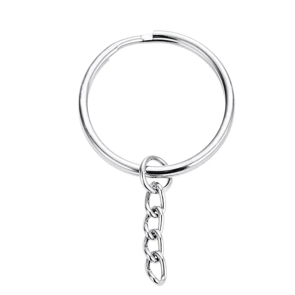 20/50pcs Silver Color Metal Blank Keyring Keychain Split Ring Keyfob Key Holder Rings DIY Findings Making Keychain Accessories ﻿