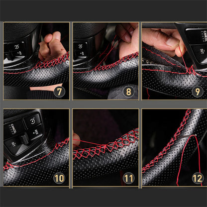 Leather Car Steering Wheel Cover Car Braid On The Steering Wheel 38 CM DIY Universal Auto Steering Wheel Cover Leather Case