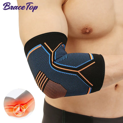 BraceTop Elbow Brace Compression Support Sleeve for Tennis Elbow Brace Strap Tendonitis, Epicondyt Elbow,Arthritis,Weightlifting