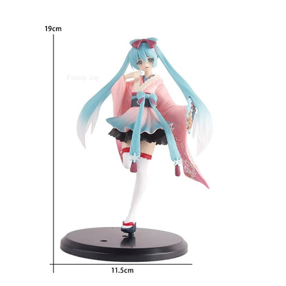 Anime Figure Cherry Blossoms Dress Action Figures Kawaii Swimsuit Vocaloid PVC Collectible Model Toys Girl Gift