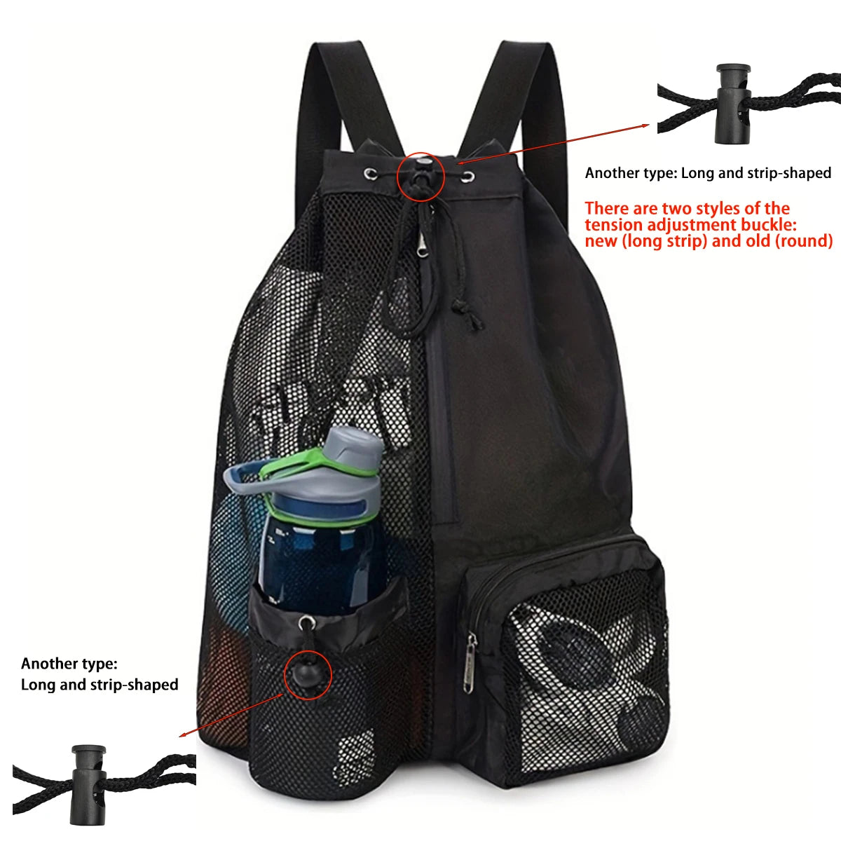 Drawstring Beach Storage Bag Sports Backpacks Basketball Bag Men Women Beach Backpacks Summer Swim Rucksack Mesh Sports Bag