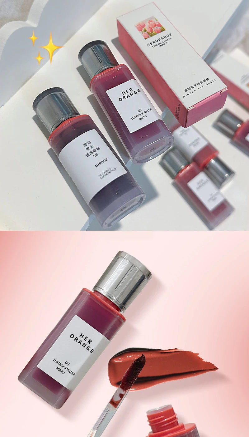HERORANGE Crystal Gloss Lip Lacquer: Long-Lasting Hydration, Non-Sticky Formula with Glass-Like Shine at an Affordable Price