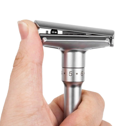 New Adjustable Safety Razor Mens Folding Shaving Double Edge Classic Safety With 5 PCS Titanium Coated Blades Shaver Razor Blade