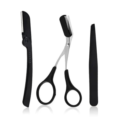 3pcs Set Eyebrow Kit For Women And Men Stainless Steel Eyebrow Grooming Set Including Eyebrow Comb Scissor, Eyebrow Trimmer Tool