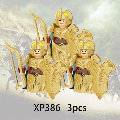 3pcs Lord Rings Elves Orcs Army Dwarf Rohan Mini Action Toy Figures Building Blocks Assembly Toys for Kids Birthday Gift