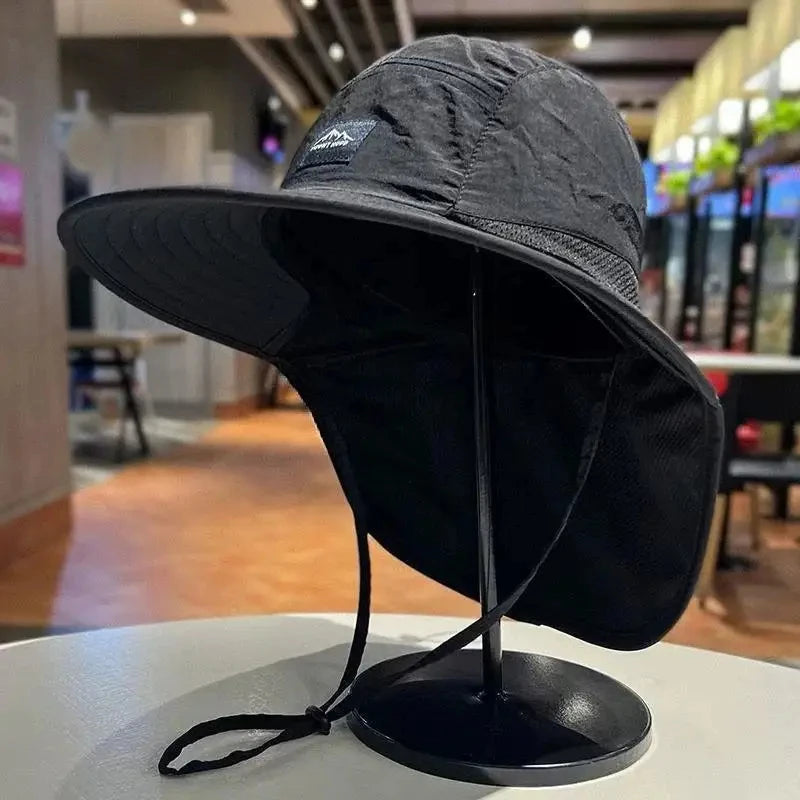 Outdoor Fishing Cap Sun Protection Wide Brim Hat Lightweight Breathable Adjustable Hiking Fishing Climbing Hat Summer Travel