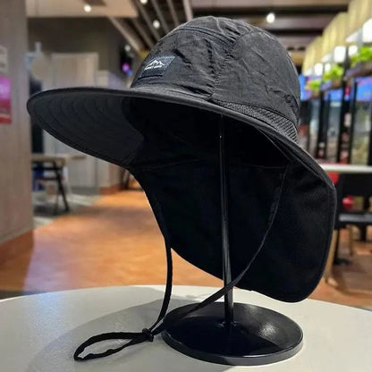 Outdoor Fishing Cap Sun Protection Wide Brim Hat Lightweight Breathable Adjustable Hiking Fishing Climbing Hat Summer Travel