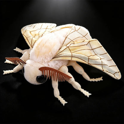 Soft Silkworm Moth Plush Toy Cute Simulated Insect Animal Exquisite Fuzzy Winged Bug Decorative Ornament Kids Gift Home Decor