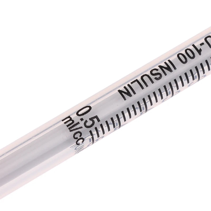 5Pcs 0.3/0.5/1ML Disposable Plastic Veterinary Syringe Orange Cap Sterile Insulin Syringe With Needles For Pet Farm Animal