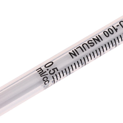 5Pcs 0.3/0.5/1ML Disposable Plastic Veterinary Syringe Orange Cap Sterile Insulin Syringe With Needles For Pet Farm Animal
