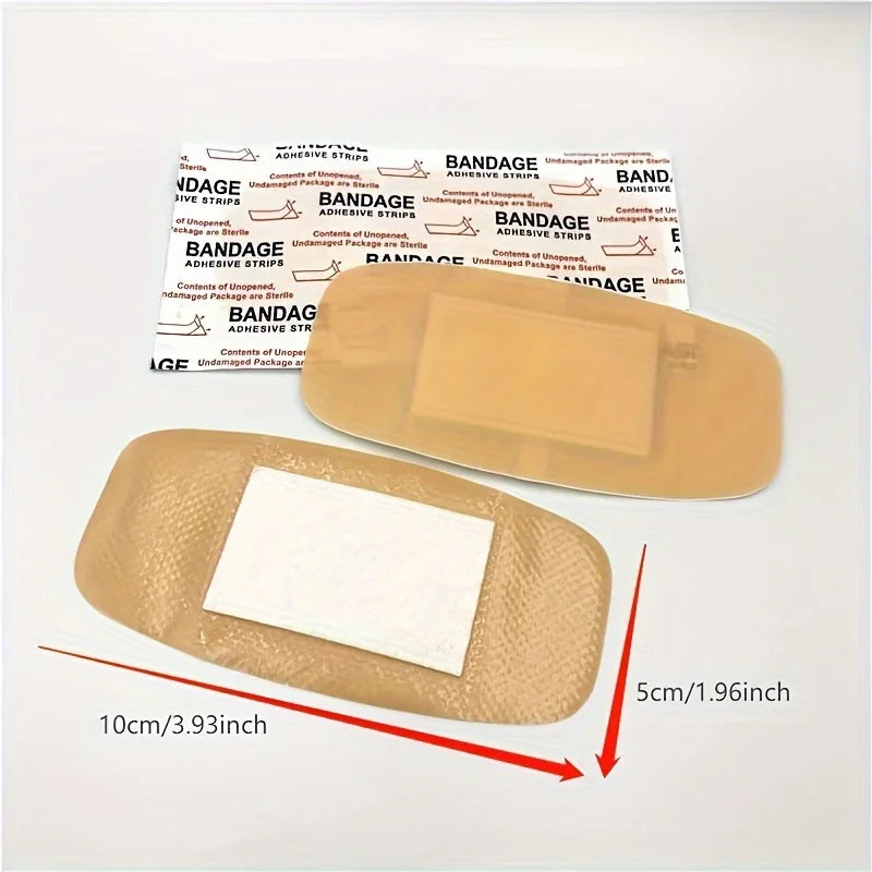 50pcs Extra-Large Waterproof & Breathable Bandages for Emergency Wound Care PE Material, Ideal for Sports Injuries & Outdoor Use