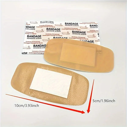 50pcs Extra-Large Waterproof & Breathable Bandages for Emergency Wound Care PE Material, Ideal for Sports Injuries & Outdoor Use