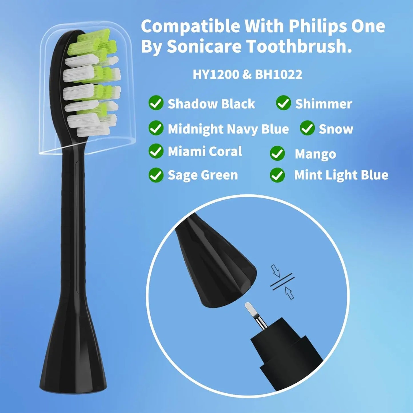 4/10pcs Toothbrush Replacement Heads Compatible with Philips One Series Sonicare Rechargeable Toothbrush HY1200/06 BD1003/AZ