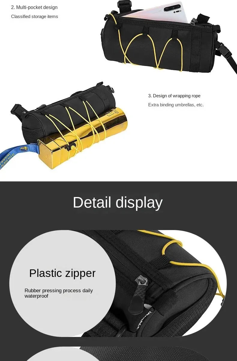 OFFBONDAGE Bike Front Bag Bicycle Bag Storage Outside Multifunction Riding Bag Mountain Bike Front Bag Bicycle Accessories