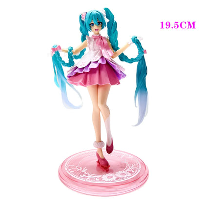 Anime Figure Cherry Blossoms Dress Action Figures Kawaii Swimsuit Vocaloid PVC Collectible Model Toys Girl Gift