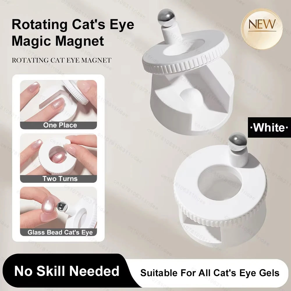 Rotating Cat Eye Nail Magnet Wide Light Glass Bead Effect Multifunctional Strong Automatic Nail Art Magnetic for Gel Nail Polish