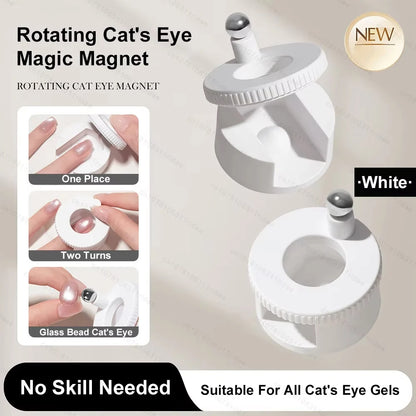 Rotating Cat Eye Nail Magnet Wide Light Glass Bead Effect Multifunctional Strong Automatic Nail Art Magnetic for Gel Nail Polish