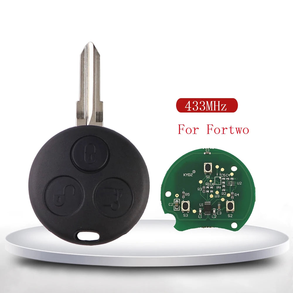 YIQIXIN 433Mhz Remote Car Key Keyless Entry For Mercedes Benz Smart Fortwo 450 Forfour 451 Roadster City Coupe Cabrio 1998-2006