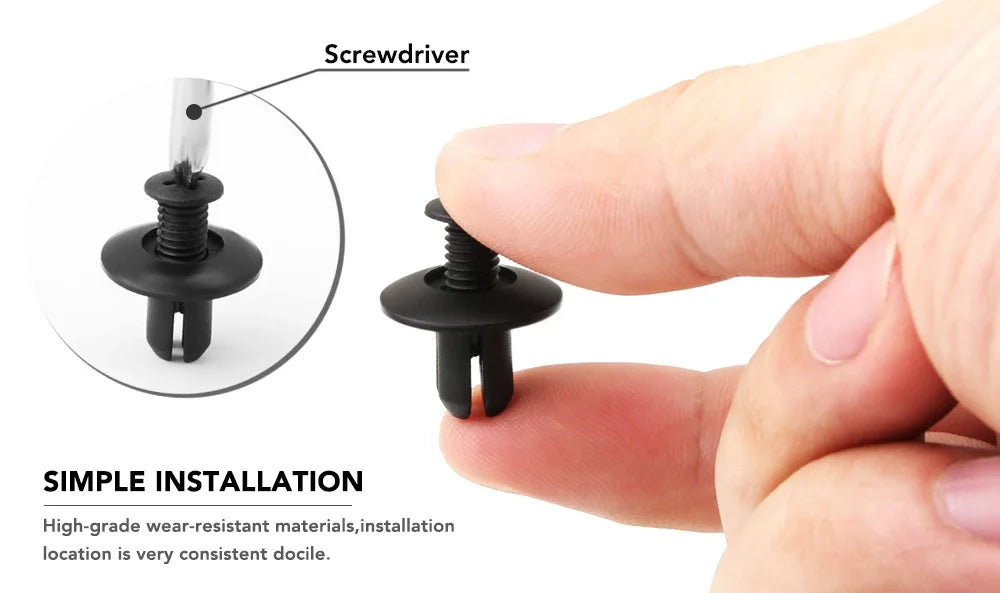 Car Bumper Fender 8mm Hole 1000/500/50Pcs Plastic Rivets Fastener Screw Door Trim Panel Retainer Fastener Clips Car Accessories
