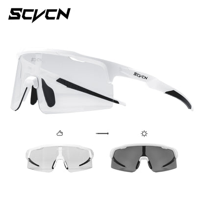SCVCN Photochromic Cycling Sunglasses for Men Bike Glasses Cycling MTB UV400 Goggles Women Hiking Eyewear Sports Running Glasses